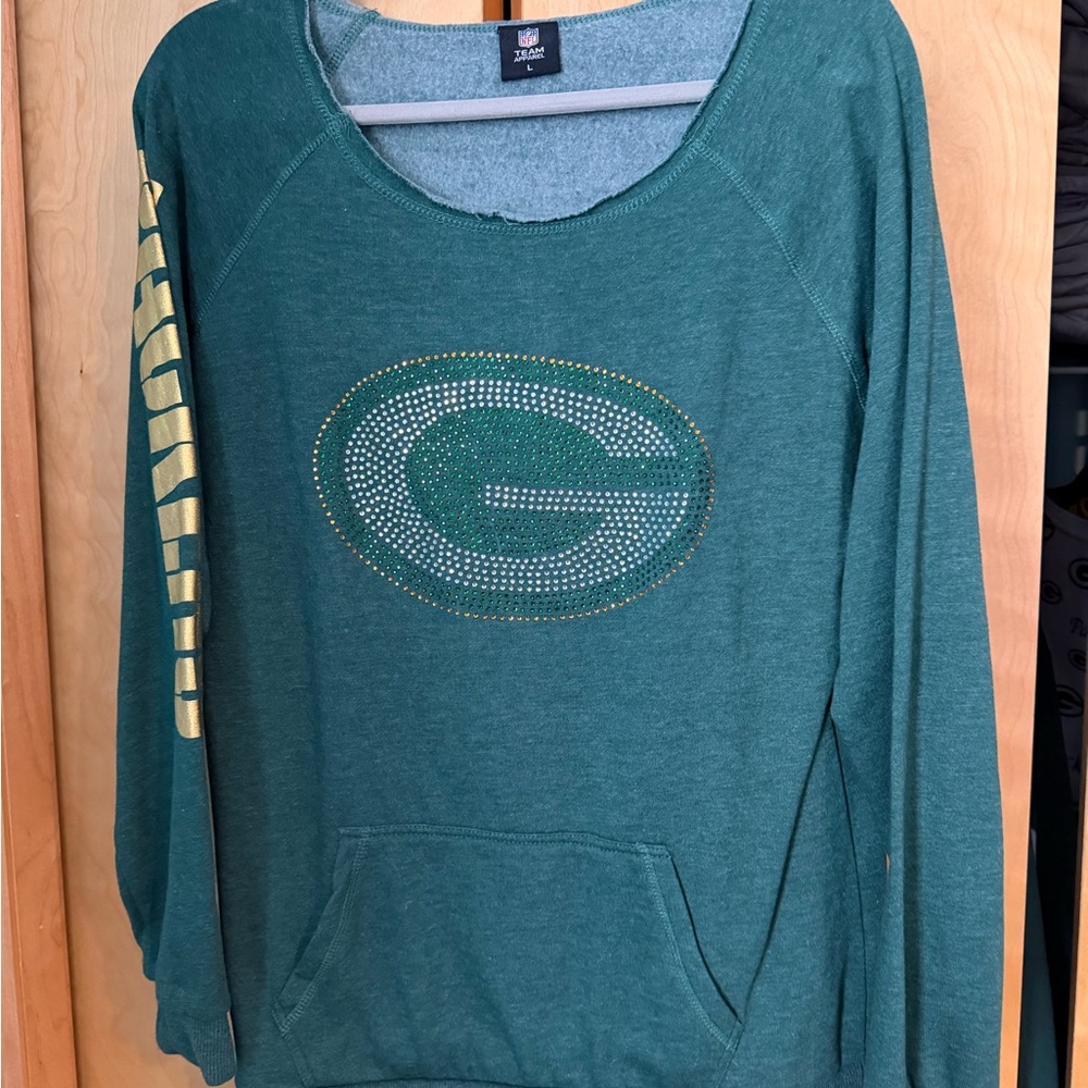 NFL Green and Gold Women's Crew Neck Sweater